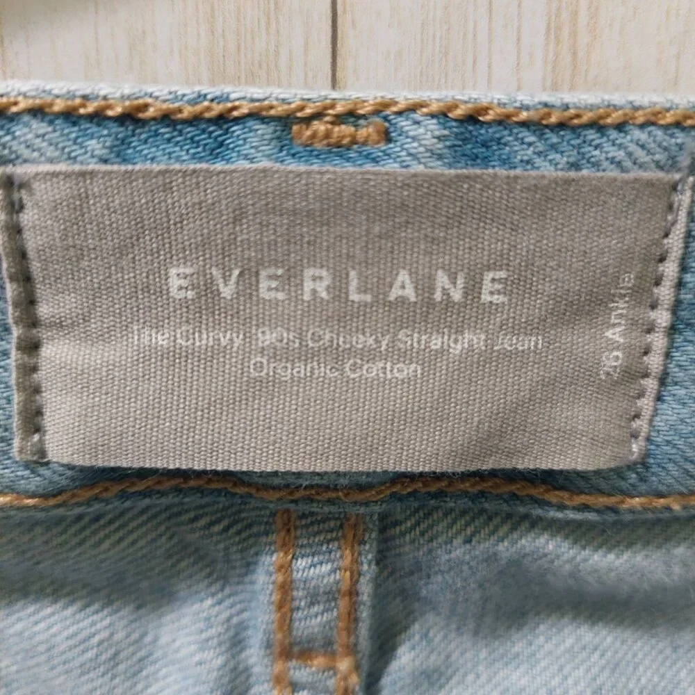 Everlane Women's Curvy 90s Cheeky Straight Jean Vintage Sunbleached Blue Size 26 - Picture 3 of 12